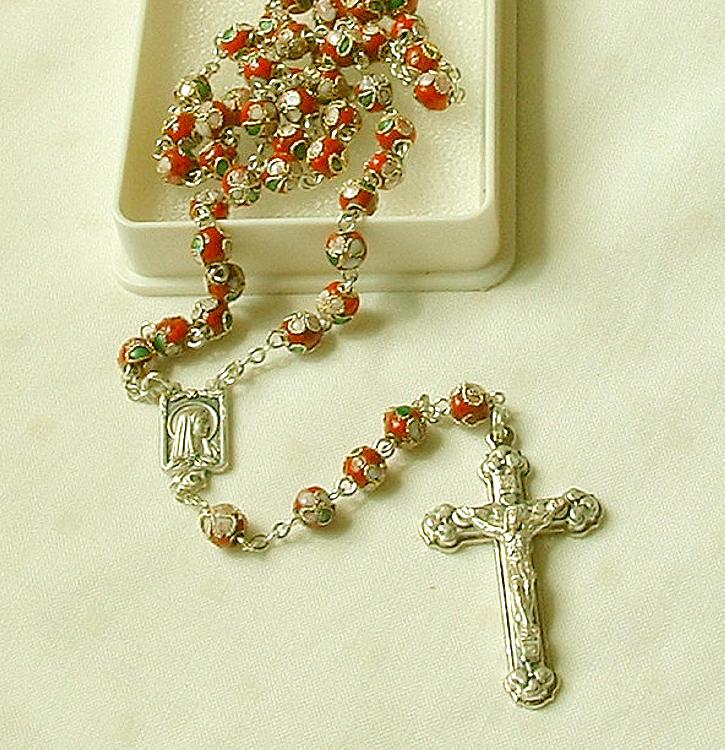 Cloisonne Rosary - red