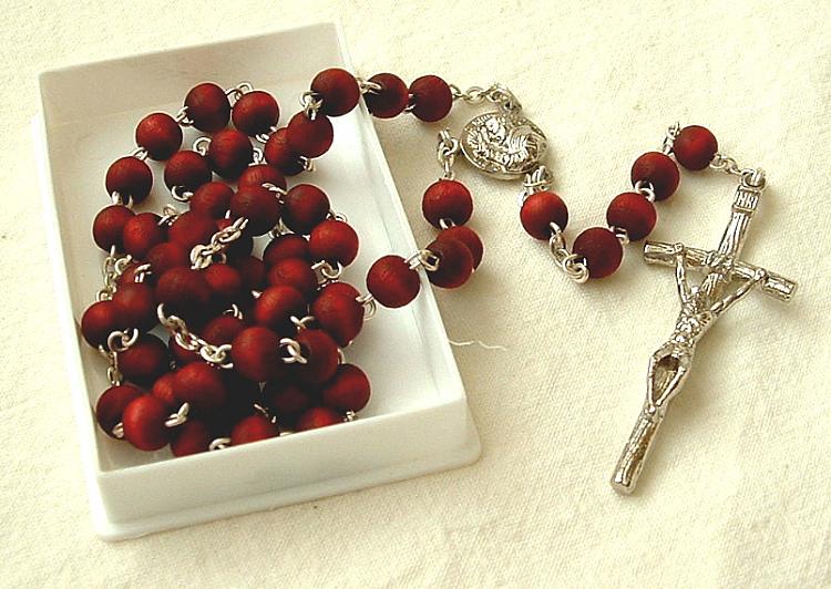 Padre Pio rose-scented rosary beads