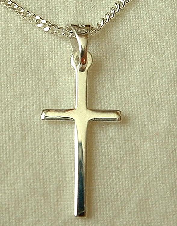 Small silver cross with chain