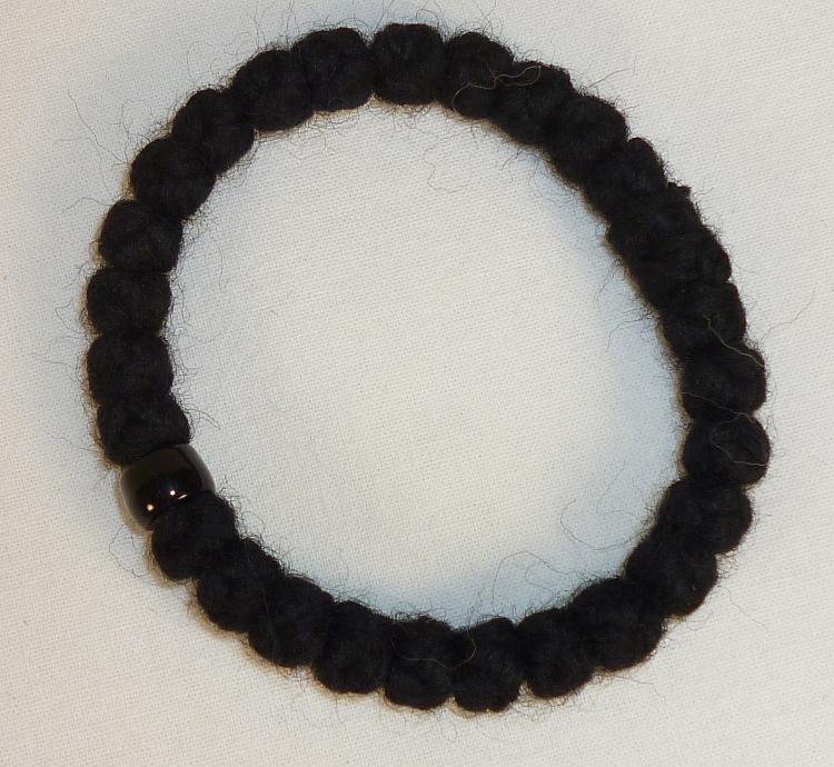 Komboskini Bracelet - Black wool