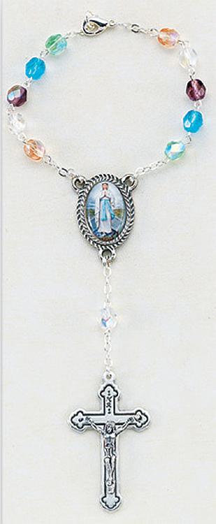 Our Lady of the Highway Car Rosary -Multi-colour beads