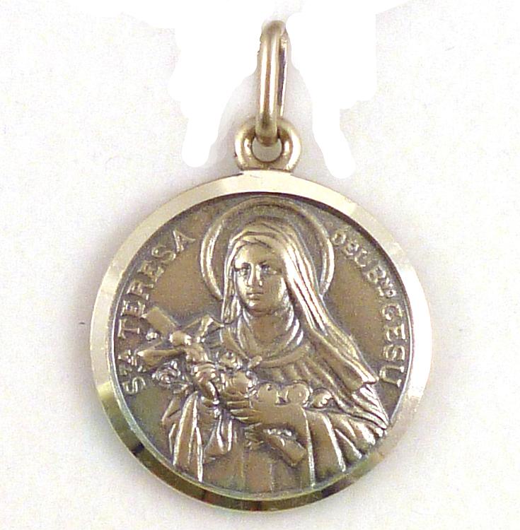 St Therese sterling silver medal without chain