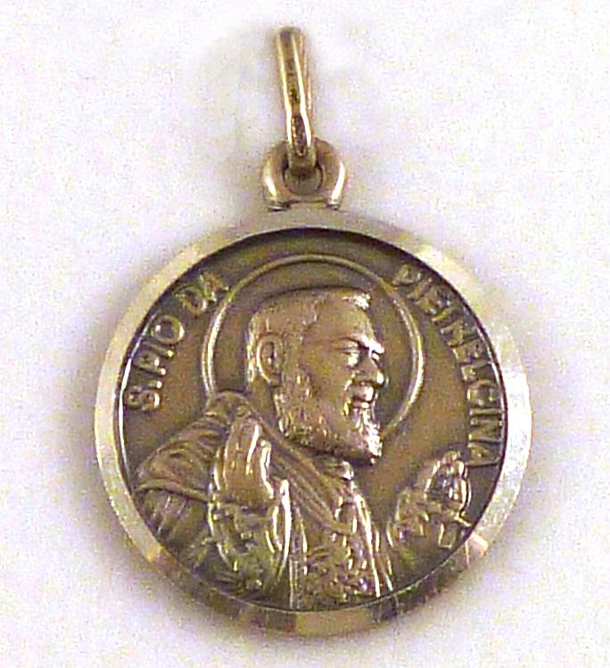 St Pio sterling silver medal without chain