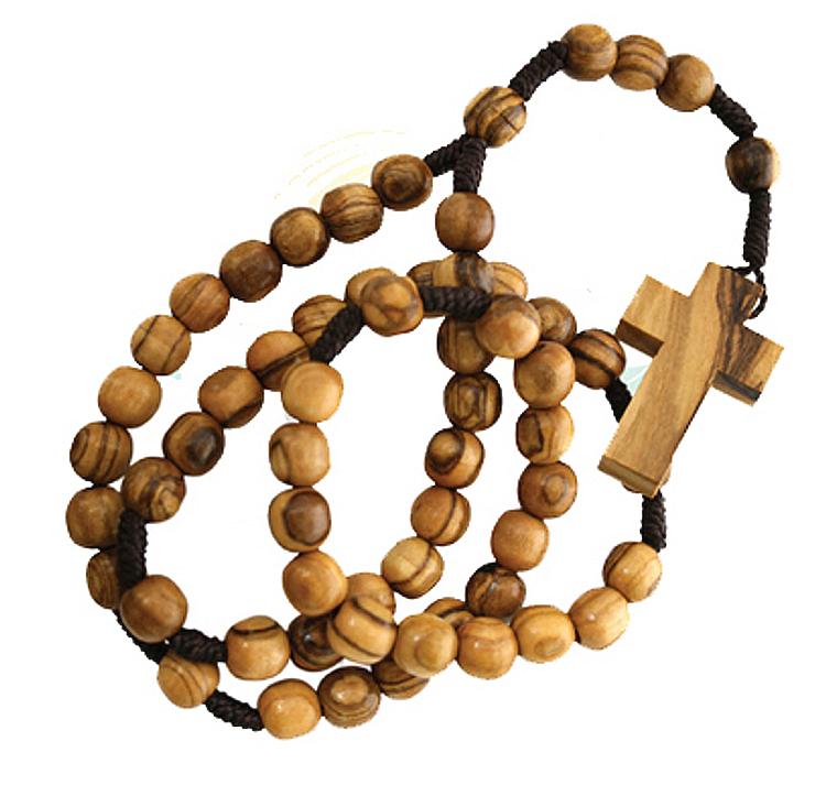 Olivewood Corded rosary with pouch