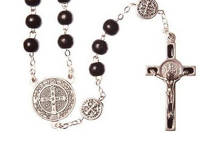 Saint Benedict rosary beads - brown