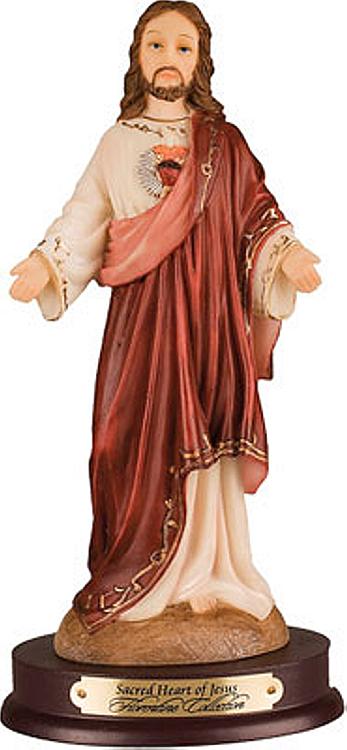 Sacred Heart of Jesus Statue, 12 inch resin