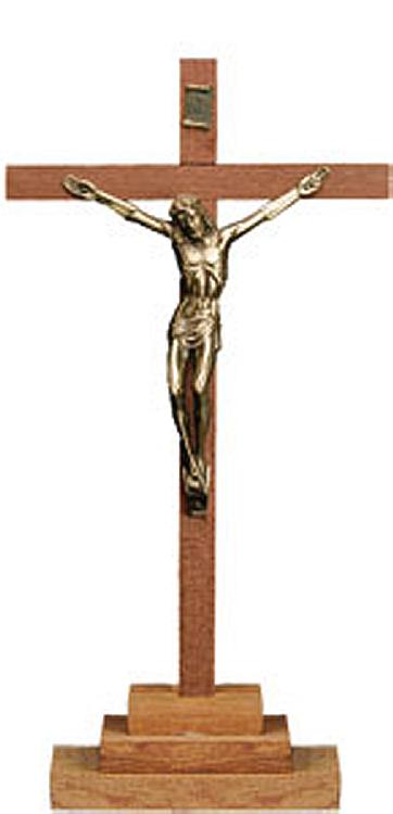 Standing crucifix with brass corpus - 7 inch