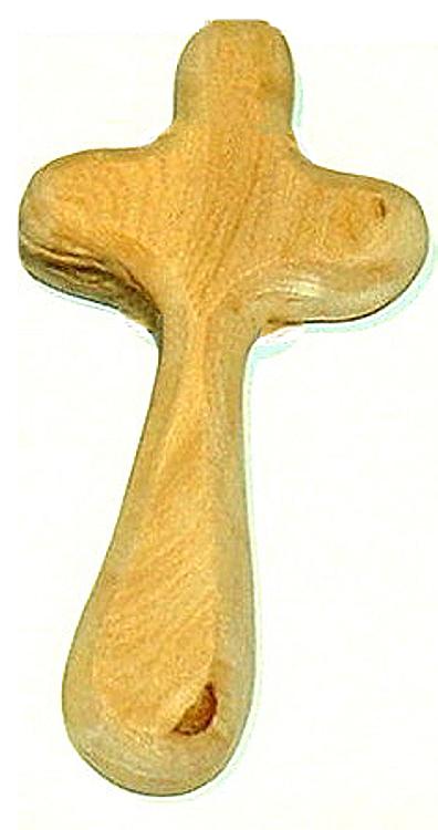 Holy Land Olive Wood Holding Cross - 3.5 inches