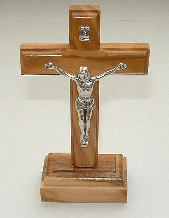 Olivewood Standing Crucifix - 4.5 inch