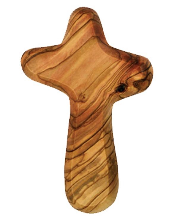 Holy Land Olive Wood Holding cross - 4 inches