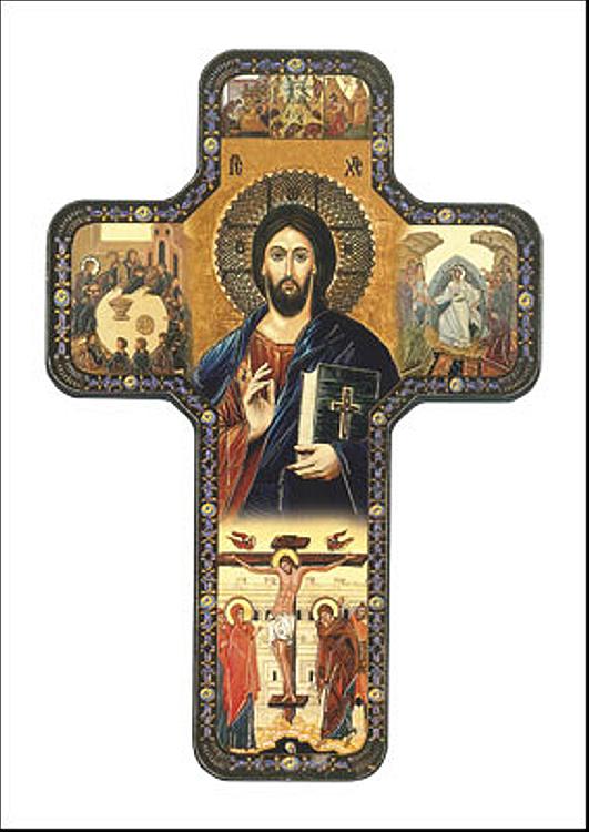 Wood Icon Cross - Christ