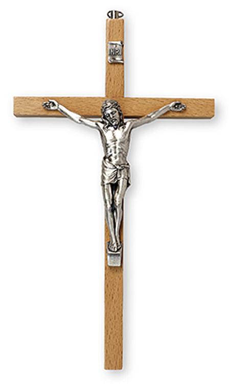 Wood Crucifix - narrow - 8 inch wall mounted