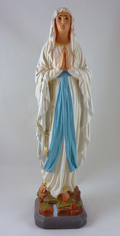 Our Lady of Lourdes 12 inch plaster statue