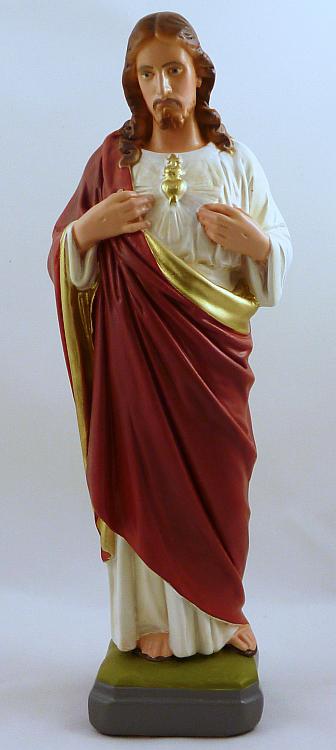 Sacred Heart Plaster Statue, 12 inch