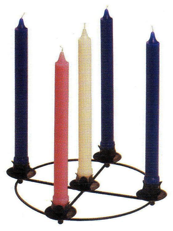 Advent Candle and Holder set - 10 inch