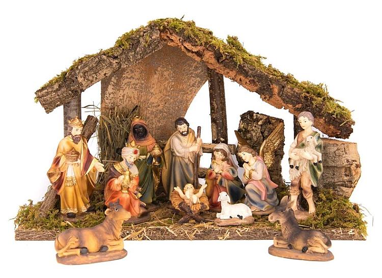 Christmas Crib: Nativity Set 4.75 inch figures with stable