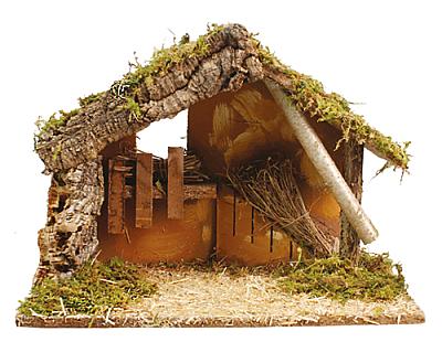 Wooden Nativity Stable - small