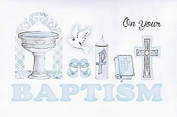 Boy Baptism Card - Symbolic