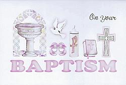 Girl Baptism Card - Symbolic
