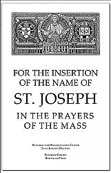 For the Insertion of the the Name of St. Joseph in the Prayers of Mass