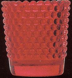 Glass votive light holder - red - textured