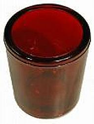 Glass votive light holder - red glass