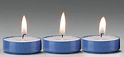 2 hour votive light - blue x 10