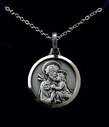 St Joseph medal - silver-plated medal