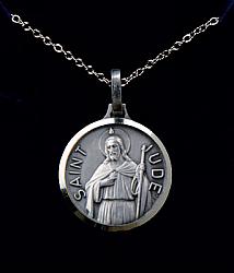 St Jude medal - silver-plated medal