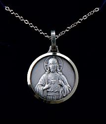 Sacred Heart medal - silver-plated medal