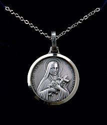St Theresa medal - silver-plated medal