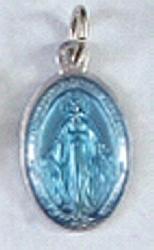 Miraculous Medal - blue/silver x 6