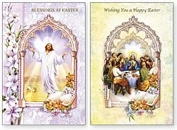 Easter Card pack - Last Supper/Risen Christ (Pack of 6)