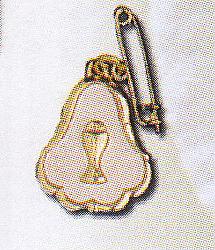 Brass Pearl Communion Brooch x 12