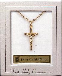 First Holy Communion Crucifix - 18 ct gold plated