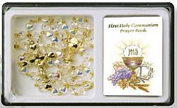 First Holy Communion Rosary beads - Heart Shaped