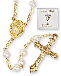 First Holy Communion Rosary - imitation pearl