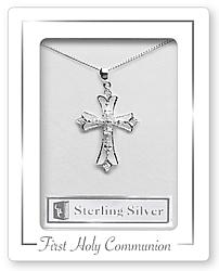 First Holy Communion filigree cross - silver
