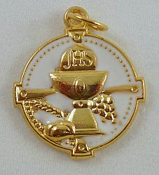 Round First Communion Chalice Medal x 6
