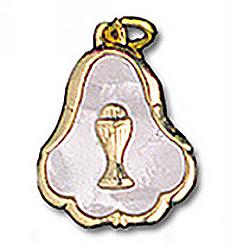 Brass Pearl Communion Medal