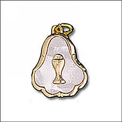 Brass Pearl Communion Medal