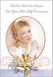 Dear Daughter First Communion Card with Cross