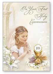 Girl Communion Card - On Your First Holy Communion