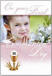 First Communion Girl Card with Prayer Book