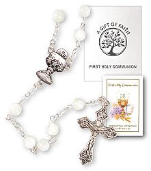 Girl First Communion Rosary - Mother of Pearl