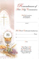 Communion Certificate - symbolic x 12