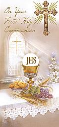First Communion Card with Cross