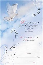 Confirmation Certificate - Dove - Blue