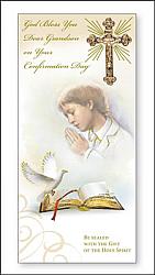 Grandson Confirmation Card with Cross - God Bless You