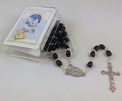 Confirmation Rosary Beads - Black Wood